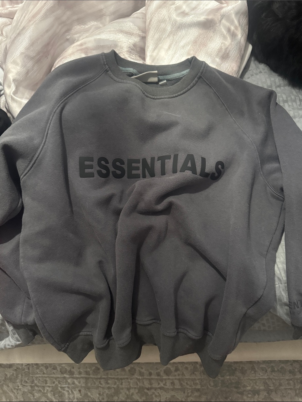 Fear of God ESSENTIALS Charcoal/Black Crewneck Sweatshirt